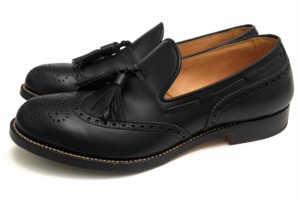 ○フットザコーチャー foot the coacher キップレザー 牛革 タッセルローファー FTC1312018 WING TIP LOAFER メダリオン スリッポ  中古