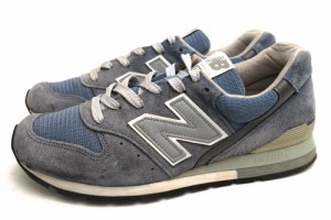 ○ニューバランス NEW BALANCE フェードブルー ピッグスキンスエード ナイロンメッシュ ローカットスニーカー M996JFB ENCAPミッド 中古