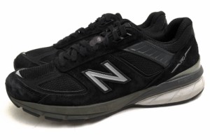 ○ニューバランス NEW BALANCE ピッグスキンスエード ナイロンメッシュ ローカットスニーカー M990BK5  ENCAP+ABZORBミッドソール  中古