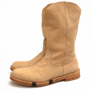 ○ナンバーナイン NUMBER (N)INE ヌバックレザー 牛革 ペコスブーツ F13-NF005 NUBUCK PECOS BOOTS レザーソール プレーントゥ メ  中古