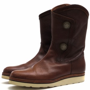 ○フットザコーチャー foot the coacher 牛革 ペコスブーツ CONCHO PECOS コンチョ シボ革 シュリンクレザー メンズ 【中古】 中古