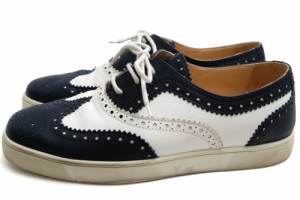 ○クリスチャン ルブタン Christian Louboutin 牛革 カーフ ローカットスニーカー 1120938 GOLFITO FLAT CALF メダリオン ウイング 中古