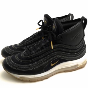 ○ナイキ NIKE Riccardo Tisci リカルド・ティッシコラボ 牛革 ペブルドレザー ハイカットスニーカー 913314-001 AIR MAX 97 MID x 中古