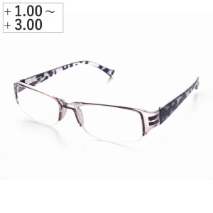 老眼鏡 シニアグラス ハーフタイプ ブルーライトカット ＋1.00〜＋3.00 （ メガネ ポリカーボネート ハーフフレーム 男性 女性 眼鏡 めが