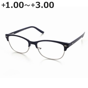 老眼鏡 シニアグラス メタルタイプ ブルーライトカット ＋1.00〜＋3.00 （ メガネ メタルフレーム ブラック 男性 女性 眼鏡 めがね おし