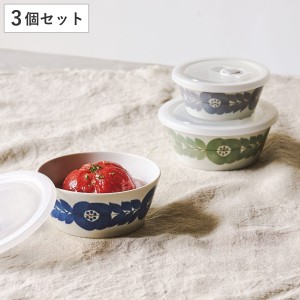 保存容器 480ml 260ml ブロッサム レンジパック セット 大2個・小1個入 （ 陶器 美濃焼 密閉 電子レンジ対応 食洗機対応 保存 容器 食品