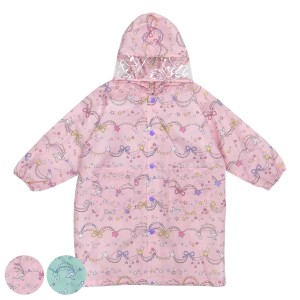 レインコート キラキラガーランド キッズ 120cm 雨具 （ カッパ ランドセル対応 子供 幼児 通園 通学 小学生 女の子 かわいい かっぱ 合