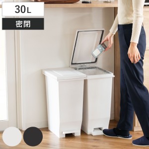 ゴミ箱 30L 密閉ペダルペール エバン （ ごみ箱 30リットル ニオイ漏れ 防止 密閉 スリム シンプル 分別 ペダル式 パッキン EBAN 袋止め