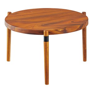 サイドテーブル 幅68.5cm 木製 天然木 モンキーポッド 円形 円型 丸型 カフェテーブル テーブル 机 つくえ （ ソファテーブル ベッドサイ