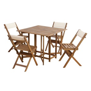 ガーデンテーブル テーブル＆チェア 5点セット クリコ ダイニング （ ガーデンチェア ガーデンセット ウッドテーブル ウッドチェア キャ