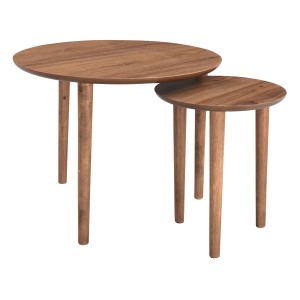 ネストテーブル 直径60cm 直径37cm 木製 （ コーヒーテーブル サイドテーブル リビングテーブル センターテーブル テーブル コーヒーテー