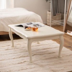こたつ テーブル おしゃれ 長方形 猫脚 コンパクト （ 幅 100cm センターテーブル リビングテーブル ローテーブル 姫系 ホワイト 白 家具