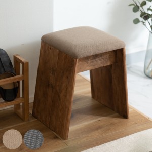 スツール 木製 座面高45cm （ 玄関 リビング 腰掛け 椅子 サイドテーブル 古材 軽量 ファブリック 背もたれなし サブチェア 簡易椅子 お