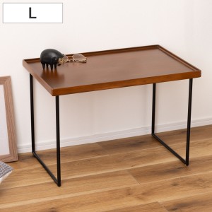 ミニテーブル Lサイズ 幅60cm （ コンパクト ローテーブル センターテーブル テーブル 天然木 スチール 異素材 ディスプレイ棚 ）