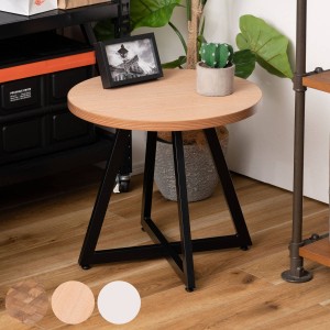 サイドテーブル 円型 直径50cm Mサイズ ラウンドテーブルM （ ナイトテーブル ミニテーブル ソファ ベッド 横 丸 丸テーブル 円形 木目調