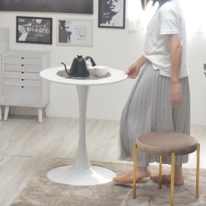 カフェテーブル 幅60cm 丸 ホワイト （ 丸テーブル ダイニングテーブル サイドテーブル 円形 ラウンド 白 おしゃれ 一人暮らし コンパク