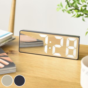 BRUNO LEDミラークロック デジタル時計 アラーム 温度 （ ブルーノ 時計 ミラークロック 置き時計 LED デジタル めざまし時計 置時計 と