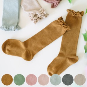 靴下 condor 子供用 7〜8歳 Knee socks with lace edging cuff （ コンドル 子供用靴下 キッズ レースエッジングカフ ニーソックス 子ど