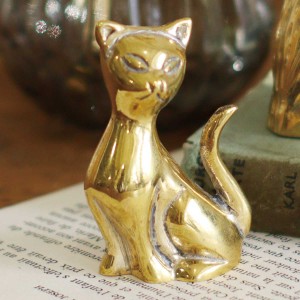 in bloom ペーパーウェイト SITTING CAT 真鍮 ハンドメイド （ インブルーム 文鎮 置き物 オブジェ 置物 おしゃれ 猫 ねこ ネコ グッズ 