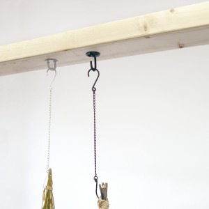 チェーンフックL アイアン 全長45.5cm （ チェーン フック 金具 ハンギング S字フック 鎖 天井 吊り下げ 吊るす DIY 観葉植物 引っ掛け 