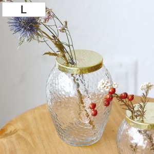 花瓶 インブルーム キャニスターリサイクルガラスベース L フラワーベース （ 花びん 花器 ベース フラワー 花 飾る 卓上 キャニスター 
