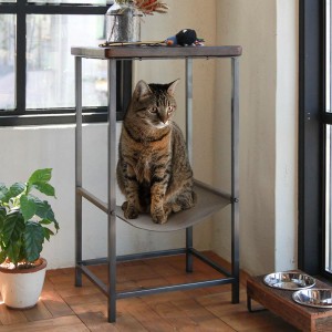 テーブル 猫 ハンモックテーブルHIGH （ サイドテーブル ハンモック ペット ベッド 小物収納 アイアン おしゃれ 机 猫ベッド ペットベッ