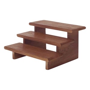 ディスプレイ什器 3段ベンチ ダークブラウン Copeau コポー （ ディスプレイラック 卓上 木製 ディスプレイ棚 飾り棚 置き物 置物 マスコ