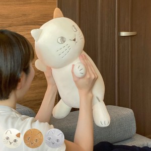 クッション にゃふにゃふ ゆるトレぬいぐるみ （ ぬいぐるみ もちもち ねこ 猫 ながら 筋トレ グッズ 簡単 枕 まくら ピロー フィットネ