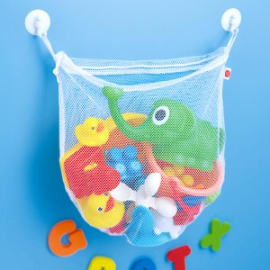 おもちゃ 収納 おもちゃが洗える収納バッグ メッシュ お風呂 （ 袋 吸盤 風呂 片づけ ネット おもちゃ入れ 洗える おもちゃ袋 吸盤フック