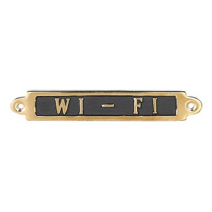 サインプレート Wi-Fi サイン 真鍮 ダルトン DULTON （ ドアプレート ドアサイン プレート おしゃれ 表示 案内 レトロ アンティーク風 壁