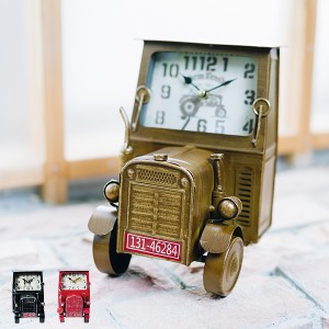 置き時計 ヴィンテージモチーフクロック tractor トラクター （ 時計 インテリア クロック とけい アナログ おしゃれ 電池式 ステップ秒