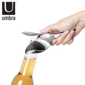 umbra アンブラ ティプシー ボトルオープナー クロム （ マルチオープナー 瓶開け 栓ぬき 栓抜 缶開け 瓶ビール ドリンク ボトル シルバ