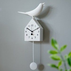 振り子時計 BLUEANT バードクロック ホワイト （ 北欧 かけ時計 掛時計 壁掛け時計 アナログ インテリア 壁掛け 時計 とけい ウォールク