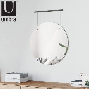 umbra イグジビット ミラー 直径61cm 鏡 壁掛け（ アンブラ 鏡 壁掛け ウォール かがみ 丸 アイアンバー 洗面 玄関 リビング 北欧風 大き