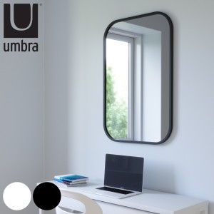 umbra ハブ ミラー レクタングル 61×91cm （ アンブラ 鏡 壁掛け ウォールミラー かがみ 四角 長方形 洗面 玄関 リビング 北欧風 ラバー