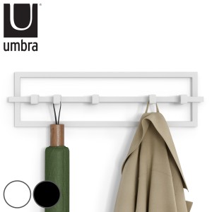 壁掛け umbra アンブラ キュービコ フック 5連 壁面収納 （ 壁掛けフック スライド 幅53cm ハンガーフック コート掛け 玄関 収納 ウォー