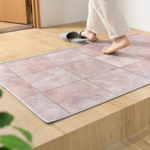 玄関マット 室内用 60×90cm セラミックタイル 撥水加工 （ 玄関 マット 屋内 拭ける 室内 厚さ5mm キッチン 撥水 防水 抗菌 防カビ 滑り