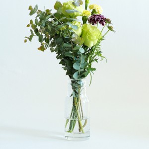 花瓶 DGボトルベース 直径7.5×高さ18cm クリアー ガラス （ おしゃれ 花器 花びん 一輪挿し フラワーベース 円形 透明 丸 インテリア 生