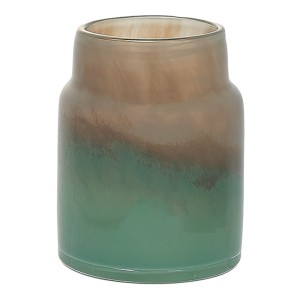 花瓶 DGボトルベース 直径11.5×高さ15cm グリーンブラウン ガラス （ おしゃれ 花器 花びん 一輪挿し フラワーベース 円形 丸 インテリ