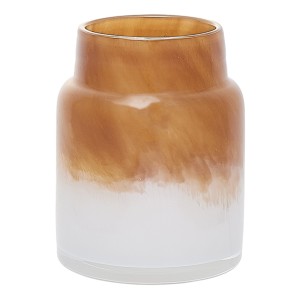 花瓶 DGボトルベース 直径11.5×高さ15cm ホワイトブラウン ガラス （ おしゃれ 花器 花びん 一輪挿し フラワーベース 円形 丸 インテリ