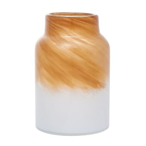花瓶 DGボトルベース 直径15×高さ22cm ホワイトブラウン ガラス （ おしゃれ 花器 花びん フラワーベース 円形 丸 インテリア 生け花 植