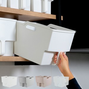 キッチン収納ケース 吊り戸棚ボックスワイド 幅24cm ( 収納ボックス 整理ケース 取っ手付き 戸棚収納 収納BOX 収納ストッカー キッチン