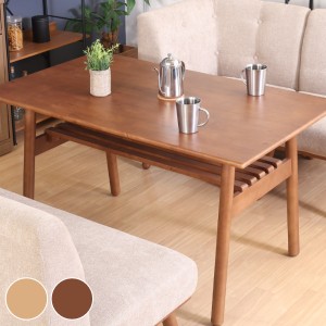 ダイニングテーブル 幅120cm ソファテーブル 木製 天然木 ラック 収納 木目 低め （ 食卓机 ロータイプ 120 食卓テーブル テーブル 食卓 
