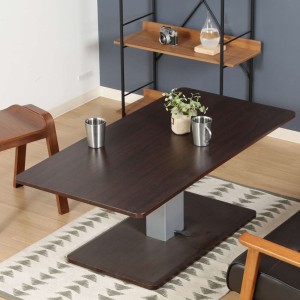 昇降テーブル 幅120cm 高さ調整 ペダル式 （ リビングテーブル ソファテーブル 幅 120 リフティングテーブル カフェテーブル 高さ調節 昇