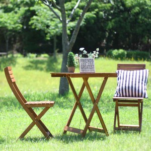 ガーデンテーブル ガーデン3点セット 木製 （ テーブル チェア ガーデンチェア セット ガーデン 庭 木 天然木 机 椅子 テーブルセット ウ
