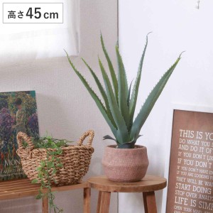 フェイクグリーン アロエ 高さ45cm セメントポット （ 観葉植物 フェイク 人工観葉植物 造花 植物 鉢植え アートグリーン 水やり不要 お