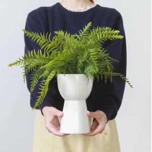 フェイクグリーン シダ 高さ40cm セラミックポット （ 観葉植物 フェイク 人工観葉植物 造花 植物 鉢植え アートグリーン 水やり不要 お