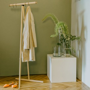 クロスラック Clothes Rack 物干し サイドバイサイド （ 物干し竿 ランドリー ハンガーラック 天然木 完成品 衣類 ハンガー 洗濯 ランド