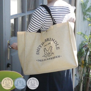 エコバッグ 17L 保冷機能 底板付き ジュート風 ショッピングバッグ ( お買い物バッグ 買い物かばん マイバッグ 保冷バッグ 保冷かばん