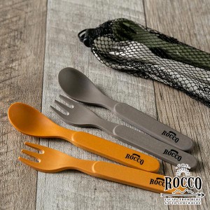 カトラリー アウトドア 竹 フォーク スプーン ロッコ ( バンブー アウトドア用品 バーベキュー BBQ キャンプ レジャー 袋付き お洒落 オ